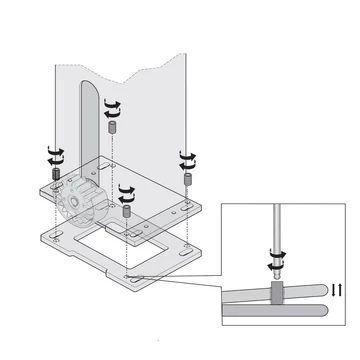 Sommer Y14038V000 Szintező alaplap szett SP900-as meghajtáshoz, 4 tőcsavarral, Sommer Y14038V000 Szintező alaplap szett SP900-as meghajtáshoz, 4 tőcsavarral,