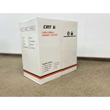 Hikpro UTPCAT653305 U/UTP Cat6 kábel, PVC, 0,53mm, 305m/doboz, szürke falikábel