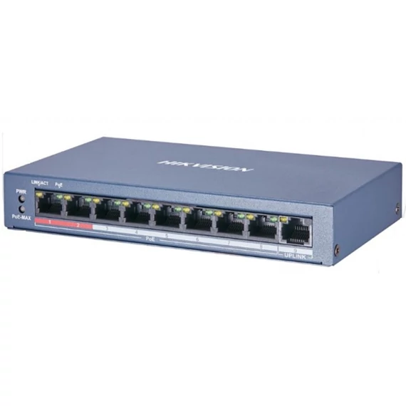 Hikvision DS-3E0109P-E/M(B) 100M POE Switch , 60W, 8+1 port