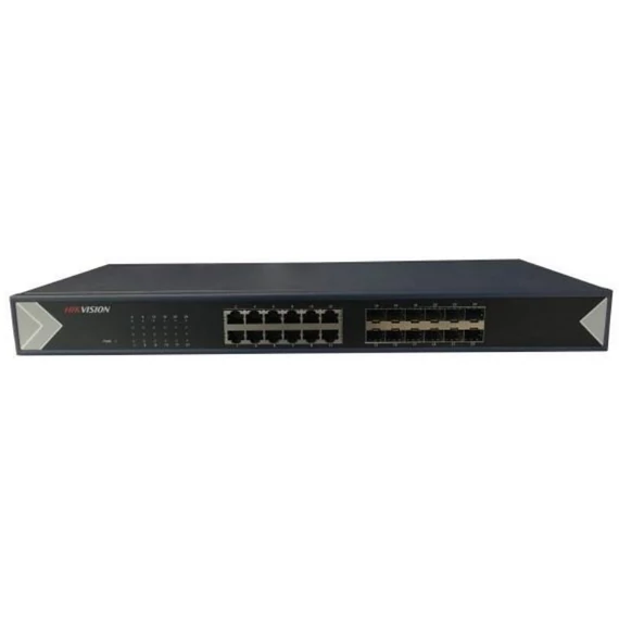 Hikvision DS-3E0524TF Gigabit Switch, 12+12 port, fém házas