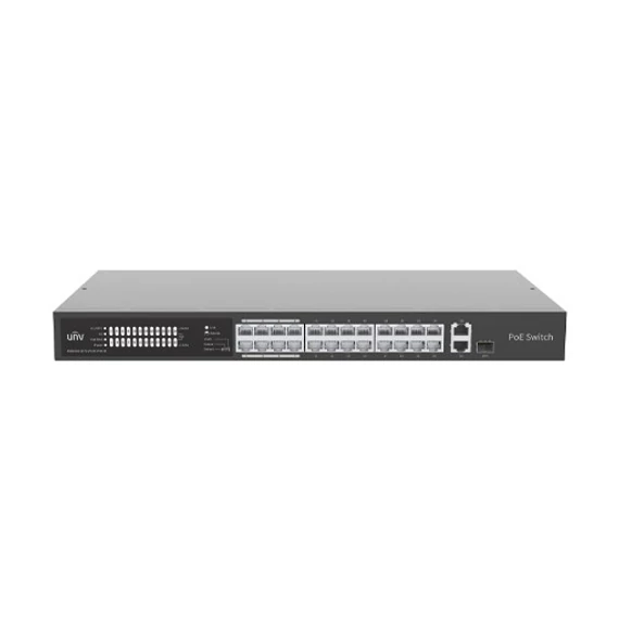 Uniview NSW2020-24T1GT1GC-POE-IN 24 portos, 2 Uplinkes (Combo port) PoE switch, 30W/port, max kapacitás 370W