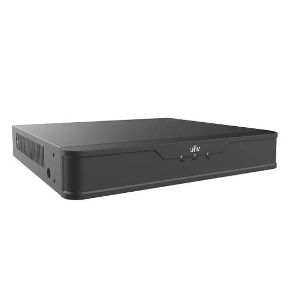 Uniview NVR501-04B-P4 4 csatornás, 1 HDD-s, IP Rögzítő, 1U  kialakítás, 4 POE csatlakozóval rendelkezik