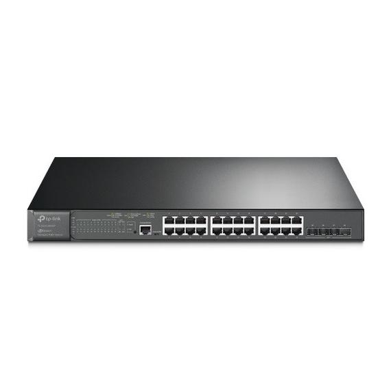 TPLINK TL-SG3428XMP Switch 24x1000Mbps (24xPOE+) + 4x10G SFP+ + 2xkonzol port,  Menedzselhető,  TL-SG3428XMP